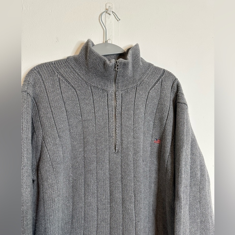 Polo Jeans Co Ralph Lauren Half Zip Gray Sweater
